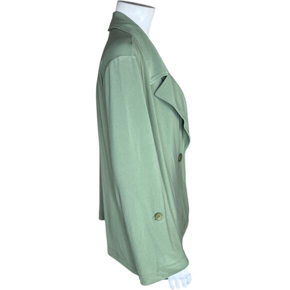 GRAVER Susan Graver LK Luxe Petite Notch Collar Jacket Tarragon X-Large Petite - Picture 10 of 13